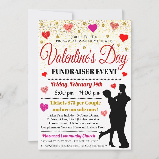 Invitation de la Journée des Valentines adultes (Devant)