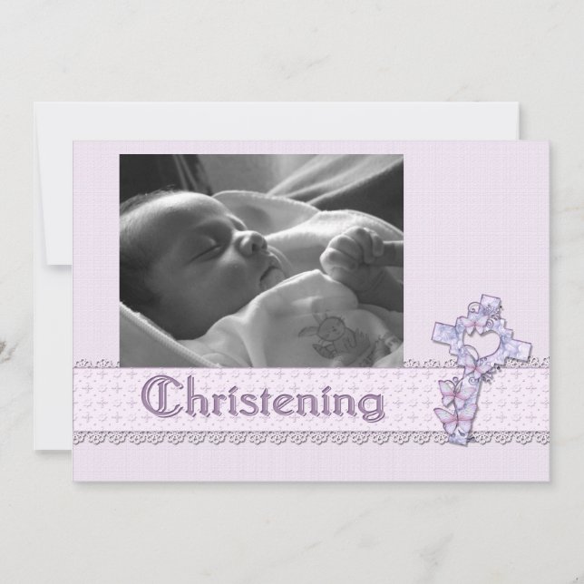 Invitation de la lavande Christening (Devant)
