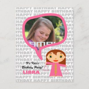 Invitation de la Libra Kids Party avec photo