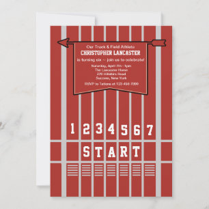 Invitation de la ligne de départ de la piste et du