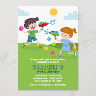 Invitation de la lutte de l'eau pour enfants