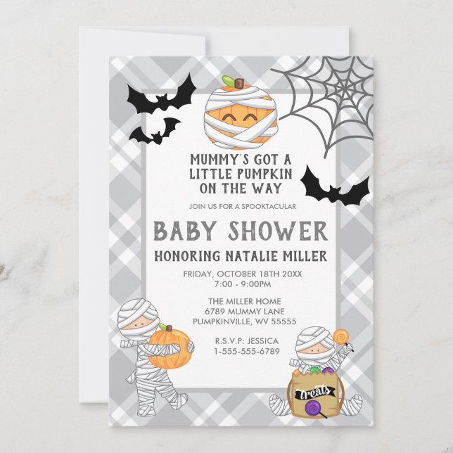 Invitation de la maman Baby shower Halloween (Devant)