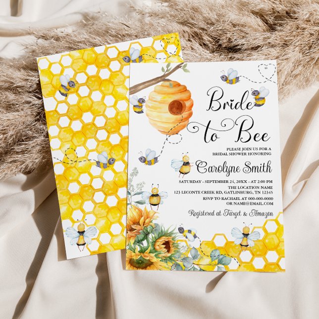 Invitation de la mariée à Bee Sunflower (Créateur téléchargé)
