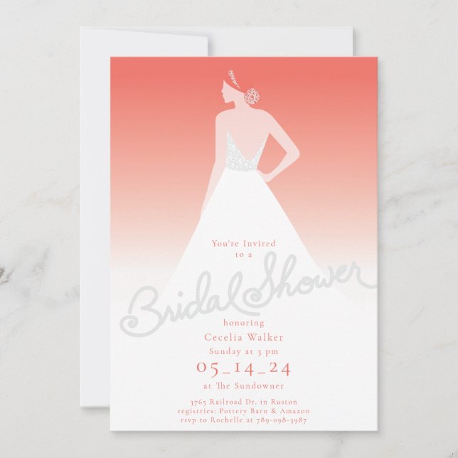 Invitation de la mariée à la douche nuptiale (Devant)