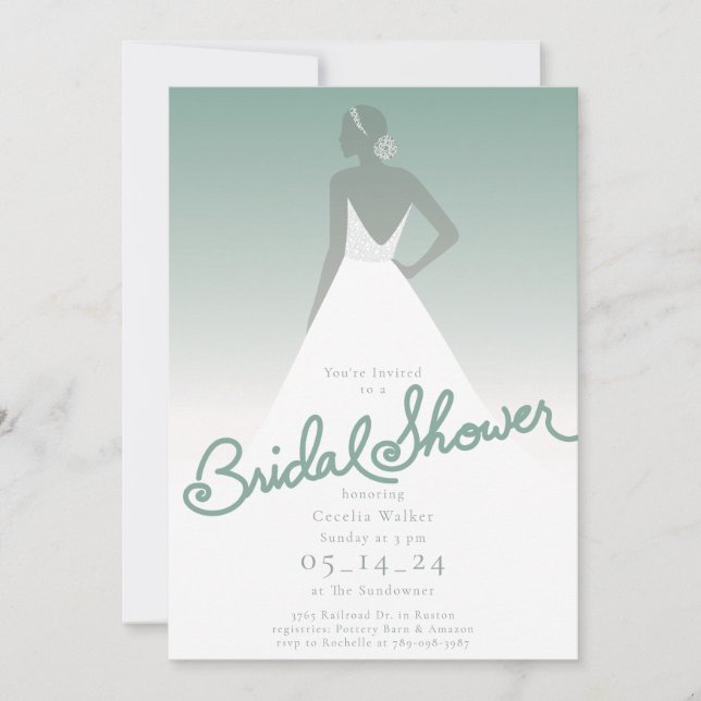 Invitation de la mariée à la douche nuptiale (Devant)