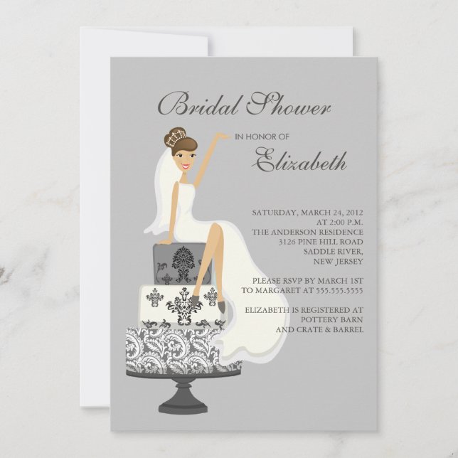 Invitation de la mariée Brunette Douche nuptiale G (Devant)