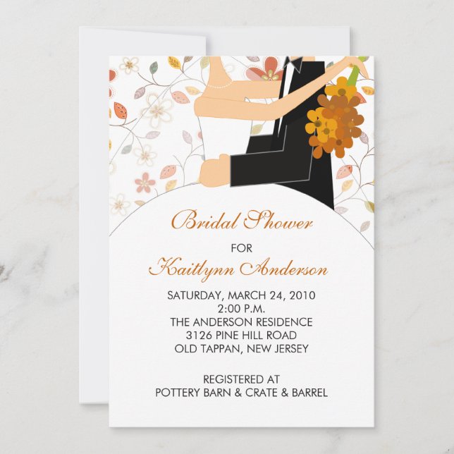 Invitation de la mariée de fleurs automne (Devant)