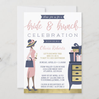 Invitation de la mariée et du brunch Shower, Marin