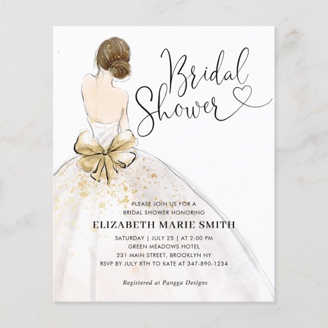 Invitation de la mariée Mariage Gown Budget de la  (Devant)
