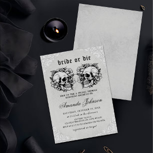 Invitation de la mariée ou mourir gothique