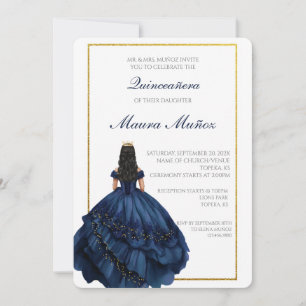 Invitation de la Marine bleue quinceañera