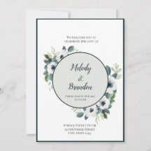 Invitation de la marine Blue and Sage