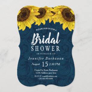 Invitation de la Marine Blue Sunflower