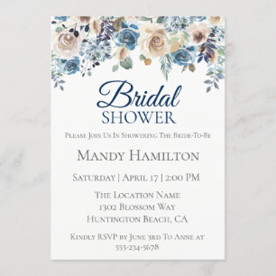 Invitation de la Marine Champagne Floral Bridal