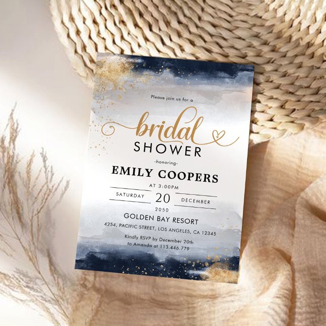 Invitation de la marine et de la douche nuptiale (Créateur téléchargé)