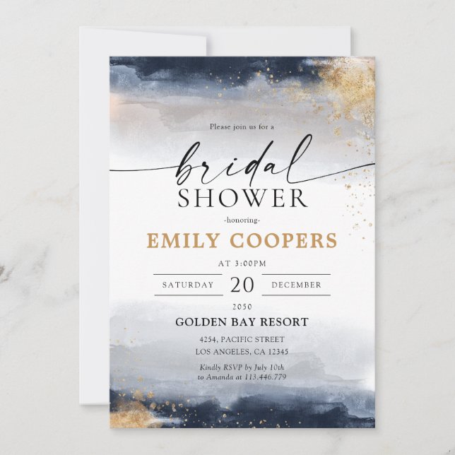 Invitation de la marine et de la douche nuptiale (Devant)