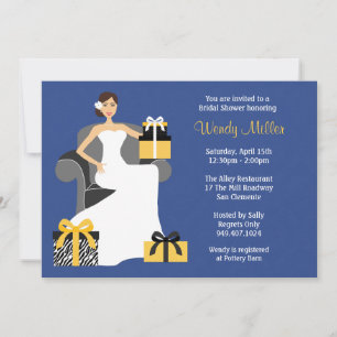 Invitation de la marine et de la douche nuptiale j
