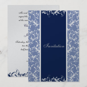 invitation de la marine Mariage damassé