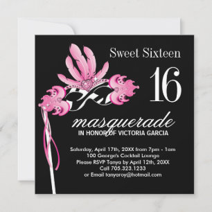 Invitation de la masquerade Sweet sixteen