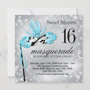Invitation de la masquerade Sweet sixteen