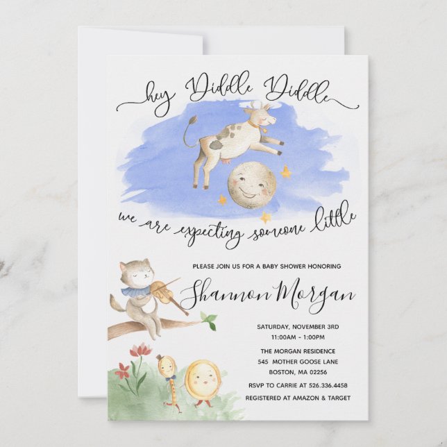 Invitation de la mère Goose Baby shower (Devant)