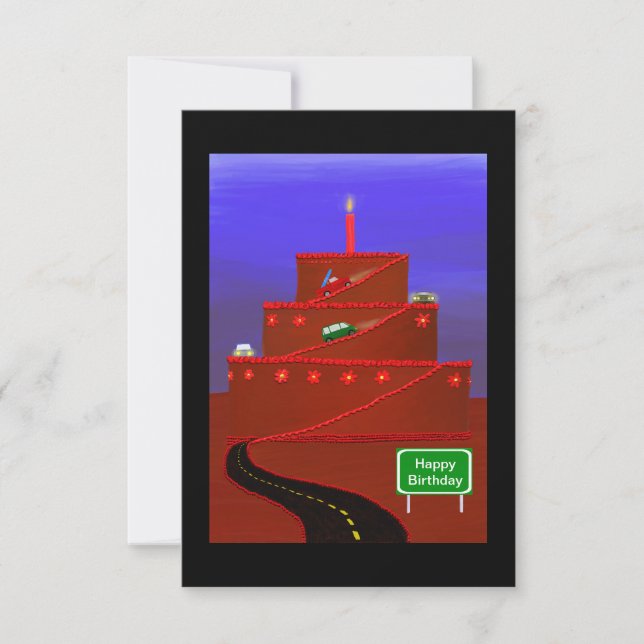 Invitation de la montagne de cake anniversaire (Devant)