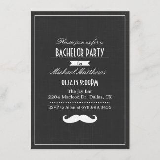 Invitation de la Mustache noire et blanche