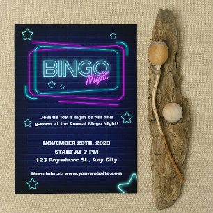 Invitation de la Nuit de Bingo Marine et Neon