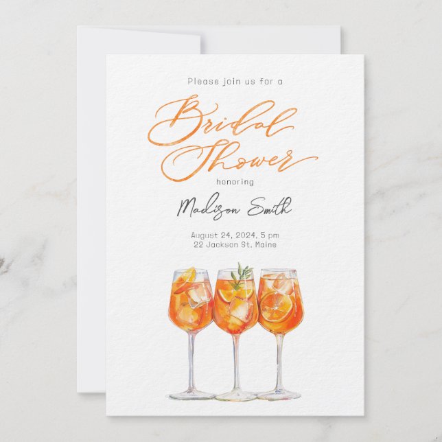 Invitation de la nuptiale Aperol Spritz (Devant)