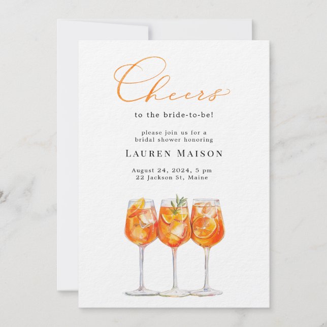 Invitation de la nuptiale Aperol Spritz (Devant)