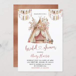 Invitation de la nuptiale Boho Teepee