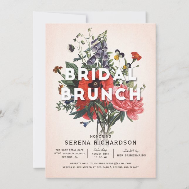 Invitation de la nuptiale de Brunch (Devant)