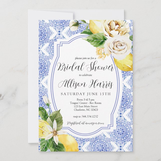 Invitation de la nuptiale de citron méditerranéen (Devant)