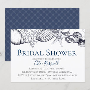 Invitation de la nuptiale de coquillages nautiques