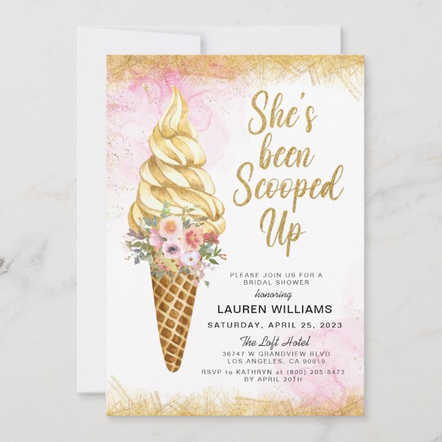 Invitation de la nuptiale de crème glacée (Devant)