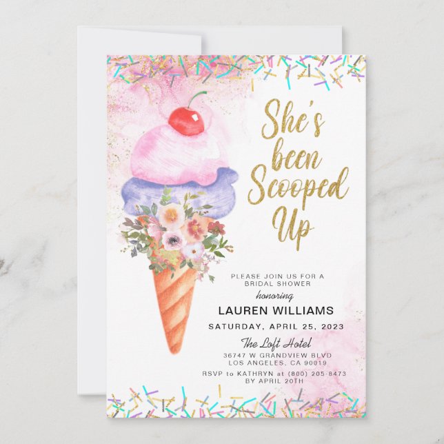 Invitation de la nuptiale de crème glacée (Devant)