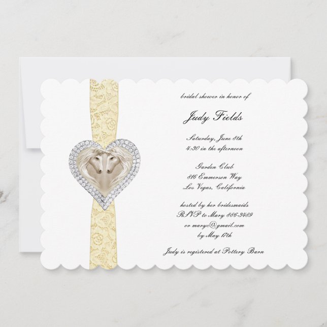 Invitation de la nuptiale de dentelle jaune Unicor (Devant)