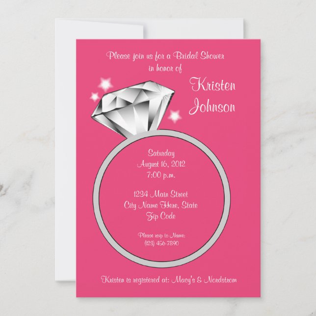Invitation de la nuptiale de la ceinture de diaman (Devant)