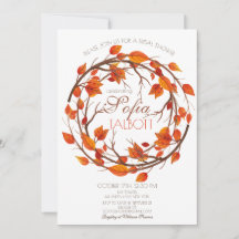 Invitation de la nuptiale de la feuille d'automne 