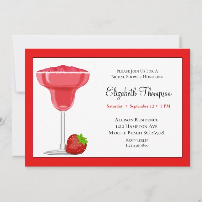 Invitation de la nuptiale de la fraise Margarita (Devant)