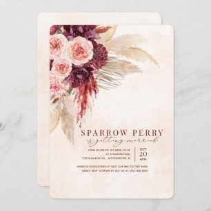 Invitation de la nuptiale de Pampas d'automne