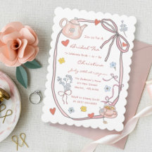 Invitation de la nuptiale de thé Whimsical tiré à