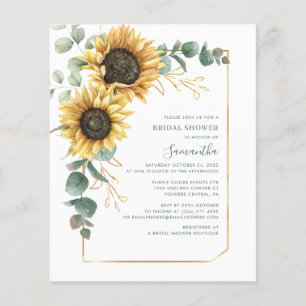 Invitation de la nuptiale de tournesol Eucalyptus