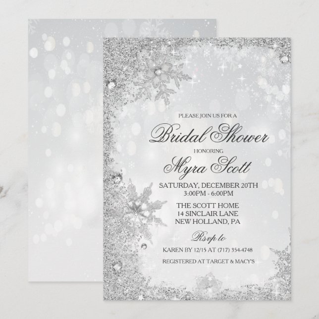 Invitation de la nuptiale de vacances d'hiver (Devant / Derrière)