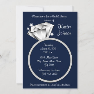 Invitation de la nuptiale Diamond Ring Marine Blue