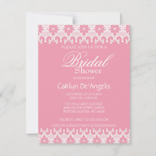 Invitation de la nuptiale en dentelle rose et blan