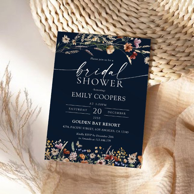 Invitation de la nuptiale Fleur sauvage Blue Mini  (Créateur téléchargé)