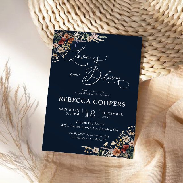 Invitation de la nuptiale Fleur sauvage Blue Mini  (Créateur téléchargé)