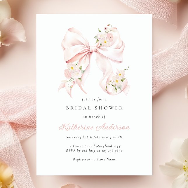 Invitation de la nuptiale Floral Bow (Créateur téléchargé)