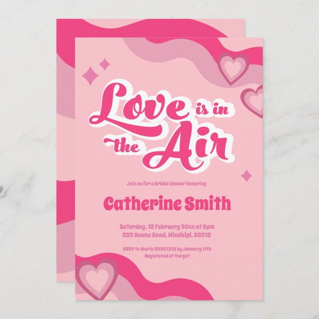 Invitation de la nuptiale hippie super Heart (Devant / Derrière)